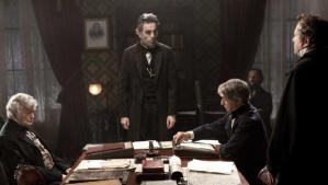 President Lincoln (Daniel Day-Lewis) forcefully telling his cabinet that he intends to proceed with the amendment and that they must help him.