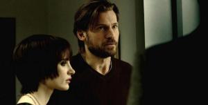 Annabel (Jessica Chastain) and Lucas (Nikolaj Coster-Waldau) talking with Dr. Dreyfuss. Lucas is determined to foster his late-brother's daughters, despite their problems.