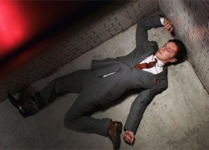 Simon (James McAvoy), unconscious after being bashed on the head by a batton. As a result, he cannot remember what he did with the painting.