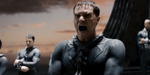 General Zod (Michael Shannon) declaring his strategy on Krypton.