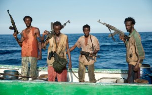 The pirates on their little speed boat, eager to seize Maersk Alabama and gain a reward for it back in Somalia.