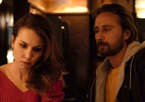 Nadia, looking good but ditressed with Eric Deeds (Matthias Schoenaerts) at Cousin Marv's.