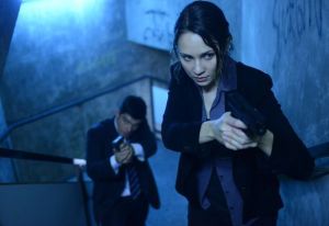 June (Tuppence Middleton), an M:I-5 agent, going in with a fellow agent to take out some terrorists.