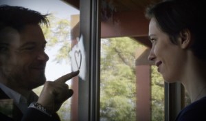 The happy couple. Simon (Jason Bateman) showing affection to his wife, Robyn (Rebecca Hall) whilst convincing her that this is the right house for them to make a home.