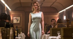 Dr Madeleine Swann (Léa Seydoux), looking glamorous, joins Bond for dinner.