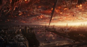 The aliens unleashing their arsenal upon London. (Haven't we seen this sight before?)