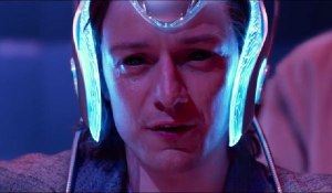 Charles Xavier/Professor X (James McAvoy) using his machine to find mutants around the world... and being mentally invaded by Apocalypse.