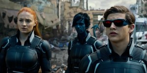The new mutants: young Jean Grey (Sophie Turner, left), Nightcrawler (Kodi Smit-McPhee, centre) and Cyclops (Tye Sheridan, right) in the thick of the action, trying to stop Apocalypse from carrying his plan to destroy the world.