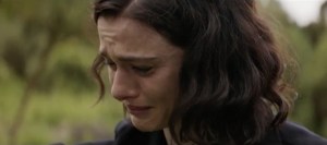 A distraught Hannah (Rachel Weisz) looking for her husband and daughter. They disappeared at sea and no-one has seeing them since to her knowledge.