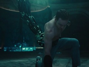 Cal in the machine that connects him to his ancestor, Aguilar.